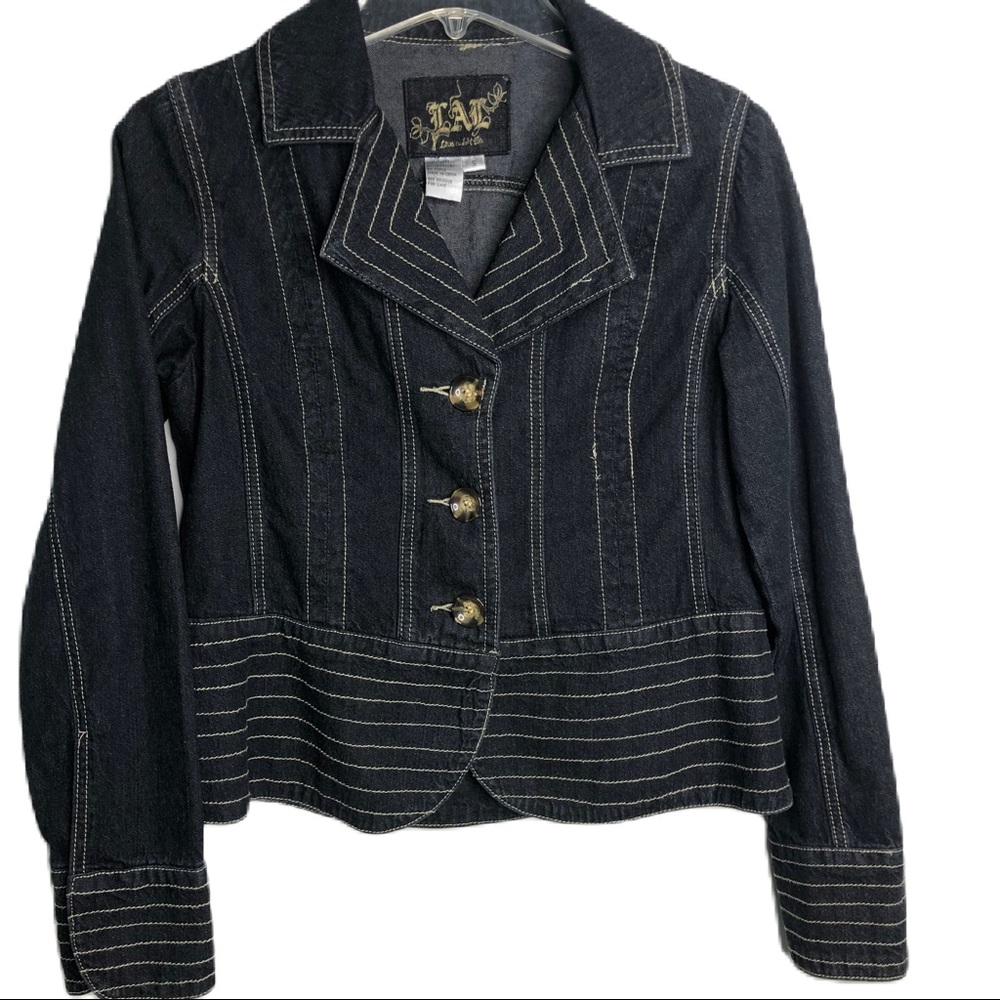 LAL Live A Little, Black, Denim Jacket